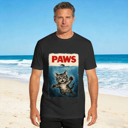 Paws Cat And Mouse Funny Parody Kitten Lover T-Shirt – Oversized Summer Essential