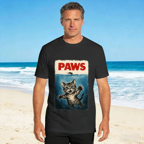 Paws Cat And Mouse Funny Parody Kitten Lover T-Shirt – Oversized Summer Essential