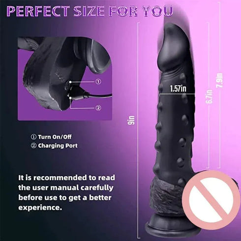 Black Thrusting Vibrator W/ Suction Cup - MiamiTeenyWeenyBikini.Com