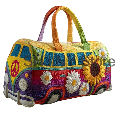 Men's 2026 Camping Trailer Quilted Duffle Bag Unisex Casual Daypack Women Weekender Travel Handbag