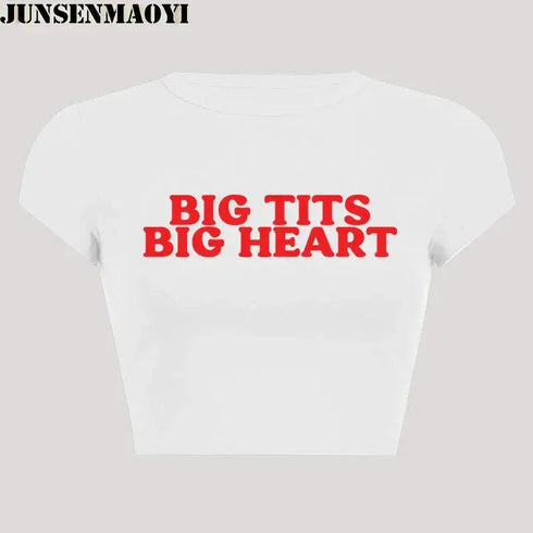 Big Tits Big Heart Crop Top - MiamiTeenyWeenyBikini.Com