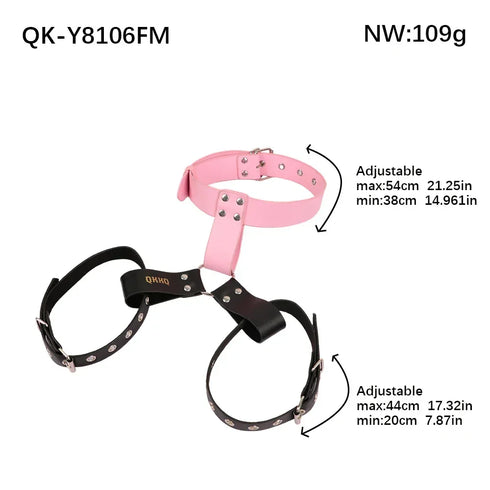 PU Leather Bra Adjustable Breast Binder - MiamiTeenyWeenyBikini.Com