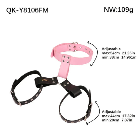 PU Leather Bra Adjustable Breast Binder