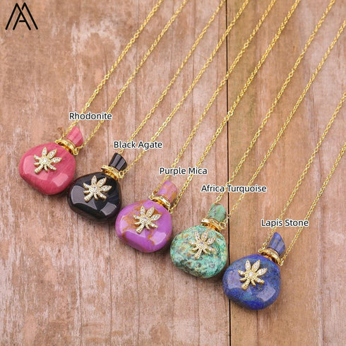 Natural Roses Amethyst Crystal Perfume Pendant - MiamiTeenyWeenyBikini.Com