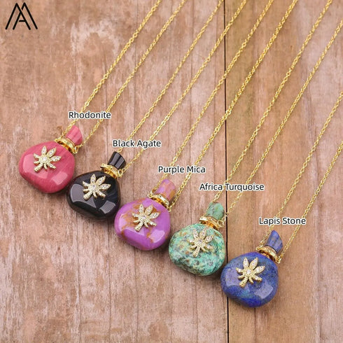 Natural Roses Amethyst Crystal Perfume Pendant - MiamiTeenyWeenyBikini.Com
