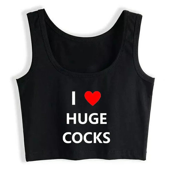I Love Huge Cocks Crop Top - MiamiTeenyWeenyBikini.Com