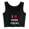 I Love Huge Cocks Crop Top - MiamiTeenyWeenyBikini.Com