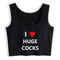 I Love Huge Cocks Crop Top - MiamiTeenyWeenyBikini.Com
