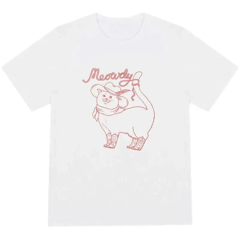 Meowdy Cowboy Cat T-Shirt - MiamiTeenyWeenyBikini.Com