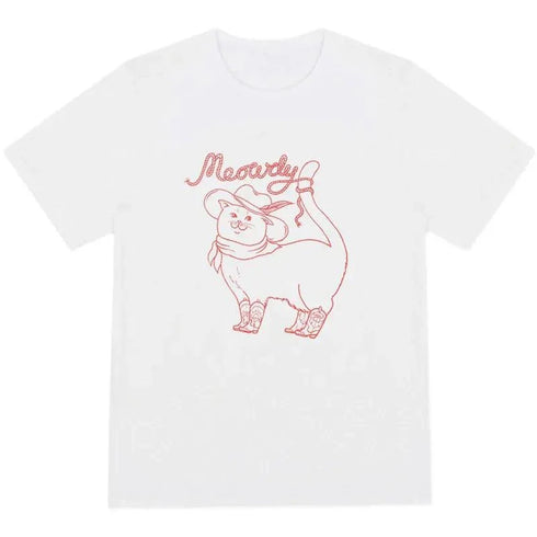 Meowdy Cowboy Cat T-Shirt - MiamiTeenyWeenyBikini.Com