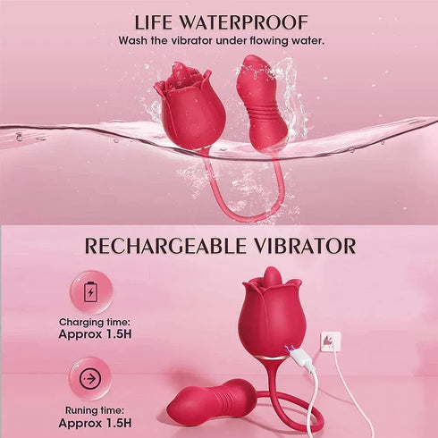 3 in 1 Rose Toy Vibrator - MiamiTeenyWeenyBikini.Com