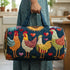 GF Funny Art Chicken Print Quilted Duffle Bag Bohemian Style 2026 Personalized Custom Travel Tote Women Men Weekender Bag - MiamiTeenyWeenyBikini.Com