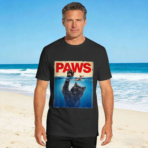 Paws Cat And Mouse Funny Parody Kitten Lover T-Shirt – Oversized Summer Essential