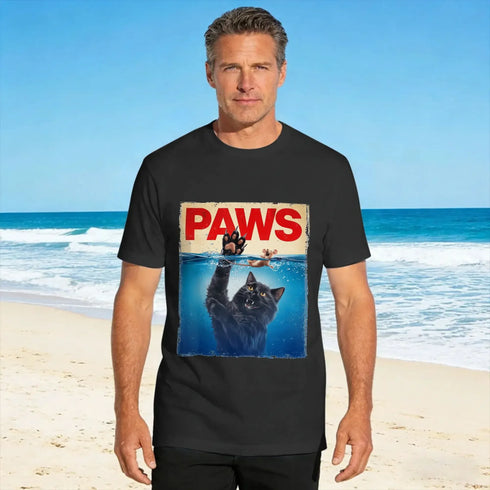 Paws Cat And Mouse Funny Parody Kitten Lover T-Shirt – Oversized Summer Essential