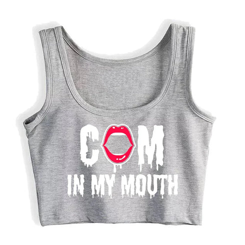 Cum In My Mouth Crop Top - MiamiTeenyWeenyBikini.Com