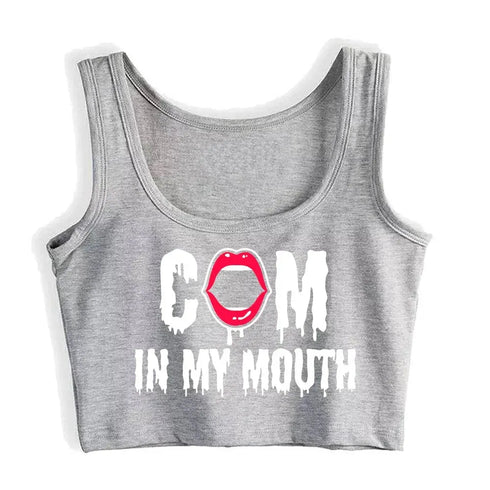 Cum In My Mouth Crop Top - MiamiTeenyWeenyBikini.Com