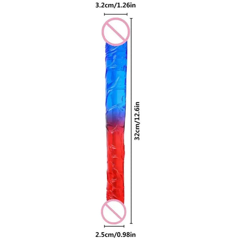 Double Head Two Colors Realistic Dildo - MiamiTeenyWeenyBikini.Com