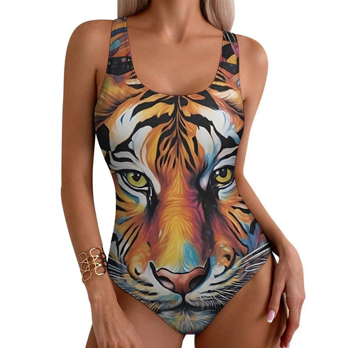 Caspian Tiger One-Piece Swimwear - MiamiTeenyWeenyBikini.Com