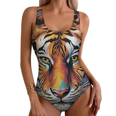 Caspian Tiger One-Piece Swimwear - MiamiTeenyWeenyBikini.Com