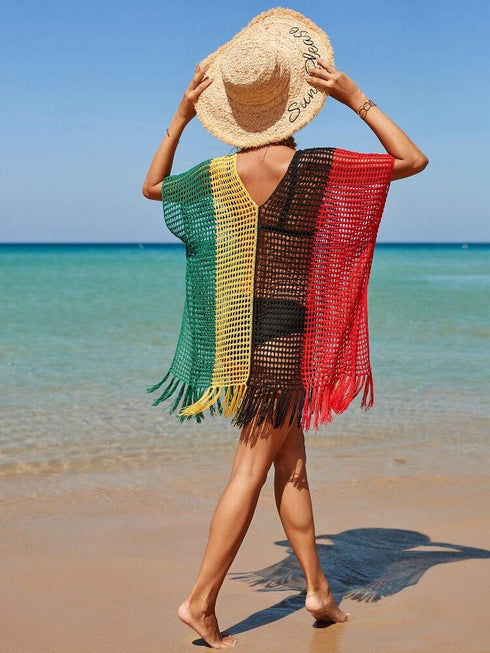 Rainbow Crochet Beach Cover Up