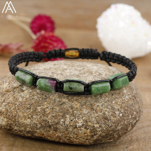 Natural Tourmaline Woven Bracelet