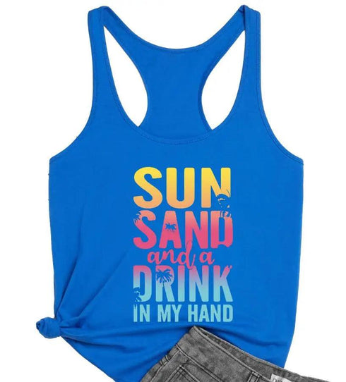 Sun Sand And A Drink In My Hand Tank Top
