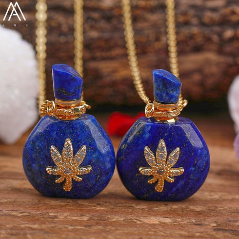 Natural Roses Amethyst Crystal Perfume Pendant