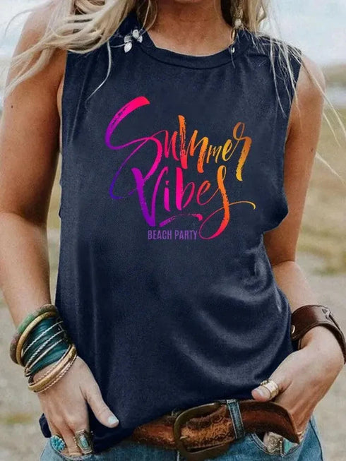 Summer Vibes BEACH PARTY Tank Top - MiamiTeenyWeenyBikini.Com