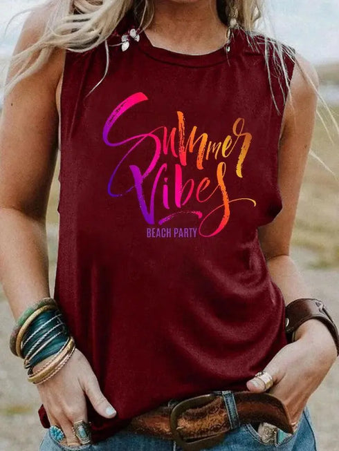 Summer Vibes BEACH PARTY Tank Top - MiamiTeenyWeenyBikini.Com
