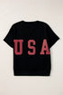 USA Notched Short Sleeve T-Shirt - MiamiTeenyWeenyBikini.Com