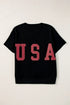 USA Notched Short Sleeve T-Shirt - MiamiTeenyWeenyBikini.Com
