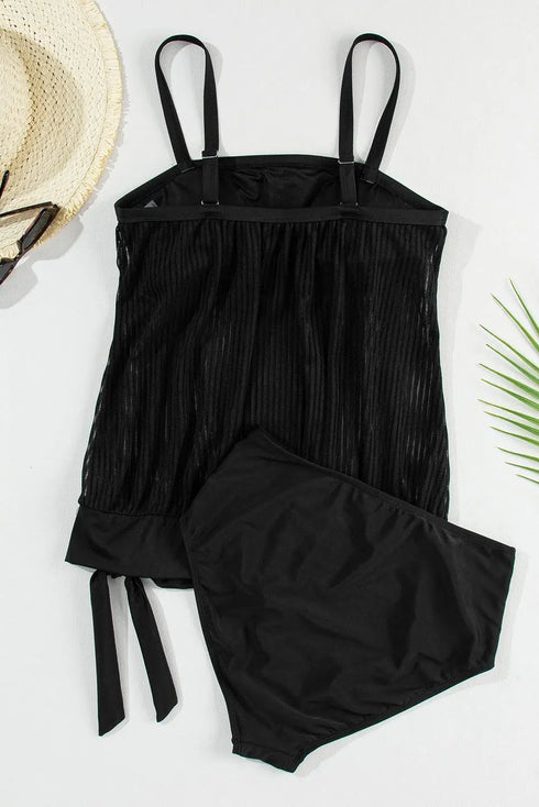 Spaghetti Strap Tankini Set - MiamiTeenyWeenyBikini.Com