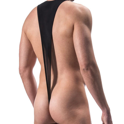 Men’s Sexy Mesh Bodysuit – See-Through T-Back Jumpsuit with Penis Pouch - MiamiTeenyWeenyBikini.Com
