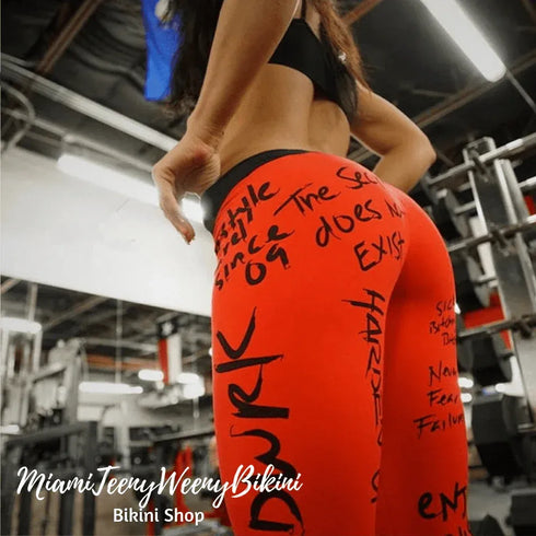 Printed Breathable Elastic Waist Leggings - MiamiTeenyWeenyBikini.Com