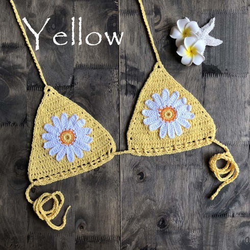 Handmade Crochet Flower Micro Bikini - Tops/ Bottoms