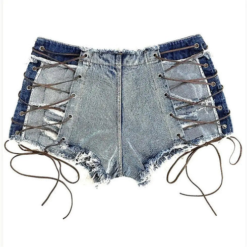 Pole Dance Denim Booty Shorts - MiamiTeenyWeenyBikini.Com