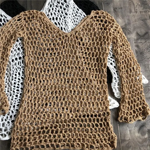 Crochet Swimwear Cover-Up - MiamiTeenyWeenyBikini.Com