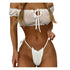 Gauze Lingerie Thong Bikini Set - MiamiTeenyWeenyBikini.Com