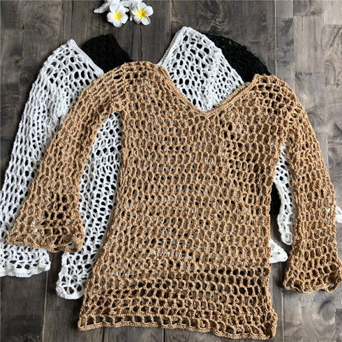 Crochet Swimwear Cover-Up - MiamiTeenyWeenyBikini.Com