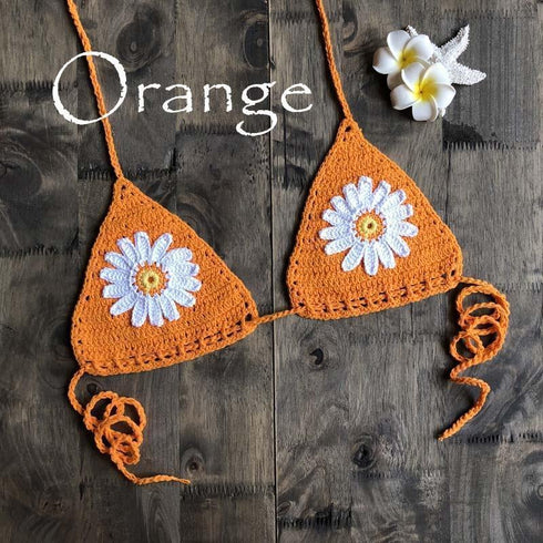 Handmade Crochet Flower Micro Bikini - Tops/ Bottoms