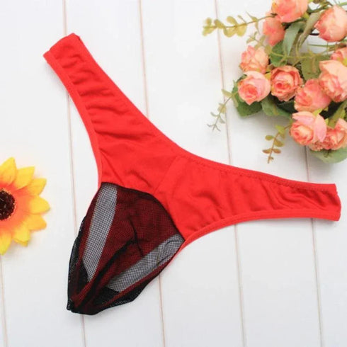 Men's Mesh Transparent Breathable Thong - MiamiTeenyWeenyBikini.Com