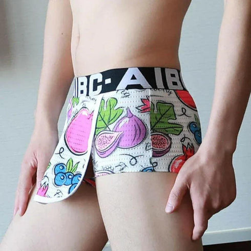 Fruity Open Crotch Cover Front Shorts - MiamiTeenyWeenyBikini.Com