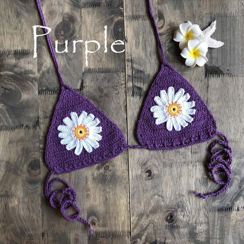 Handmade Crochet Flower Micro Bikini - MiamiTeenyWeenyBikini.Com