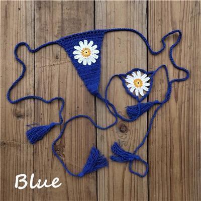 Hand Crochet Lace Daisy String Thong - Thong