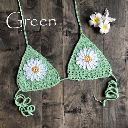 Handmade Crochet Flower Micro Bikini - Tops/ Bottoms