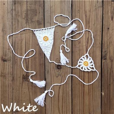 Hand Crochet Lace Daisy String Thong - Thong