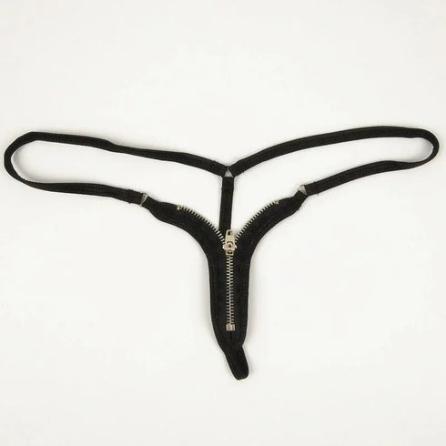 Zippered Tanga Open G String Bikini Bottom - MiamiTeenyWeenyBikini.Com
