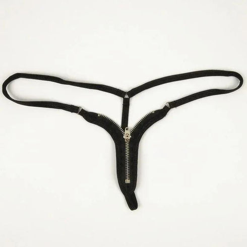 Zippered Tanga Open G String Bikini Bottom - MiamiTeenyWeenyBikini.Com
