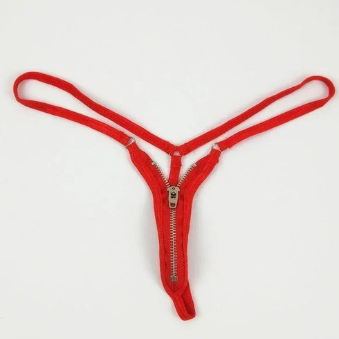 Zippered Tanga Open G String Bikini Bottom - MiamiTeenyWeenyBikini.Com