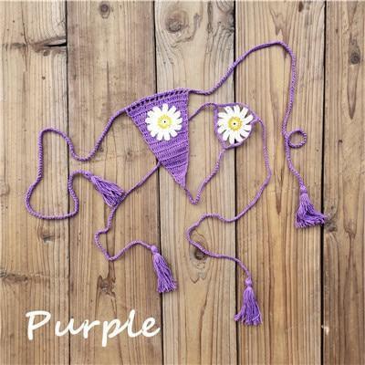 Hand Crochet Lace Daisy String Thong